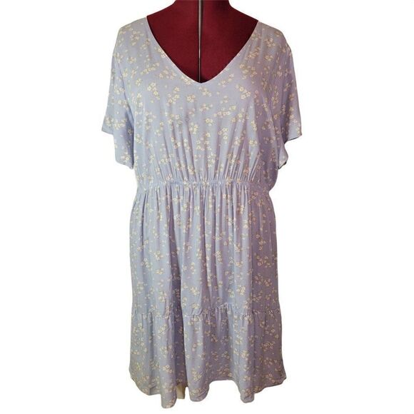 Pink Rose Blue Spruce Floral Dress (size 2X) - Picture 1 of 6
